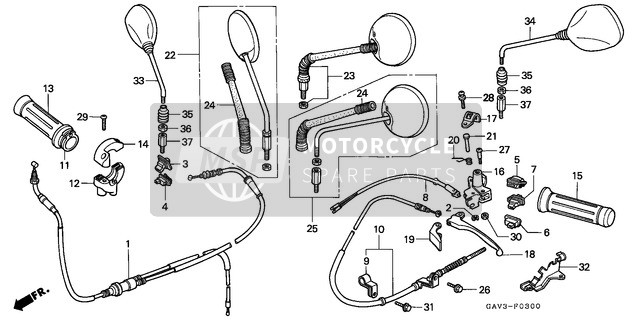 Honda SJ50 1996 Kabel/Griffhebel/Handhebel für ein 1996 Honda SJ50